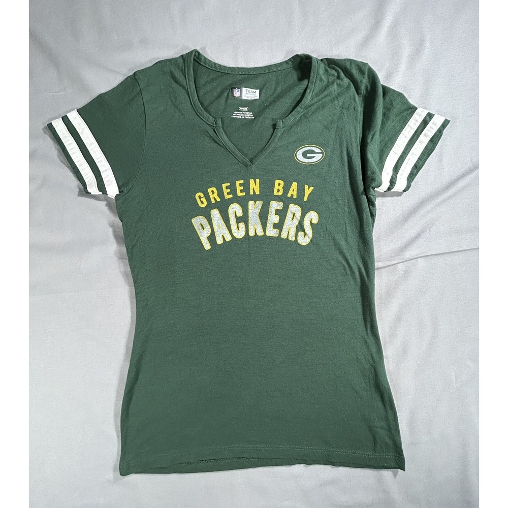 Green Bay Packers short sleeve Vneck fitted T-shirt women's medium